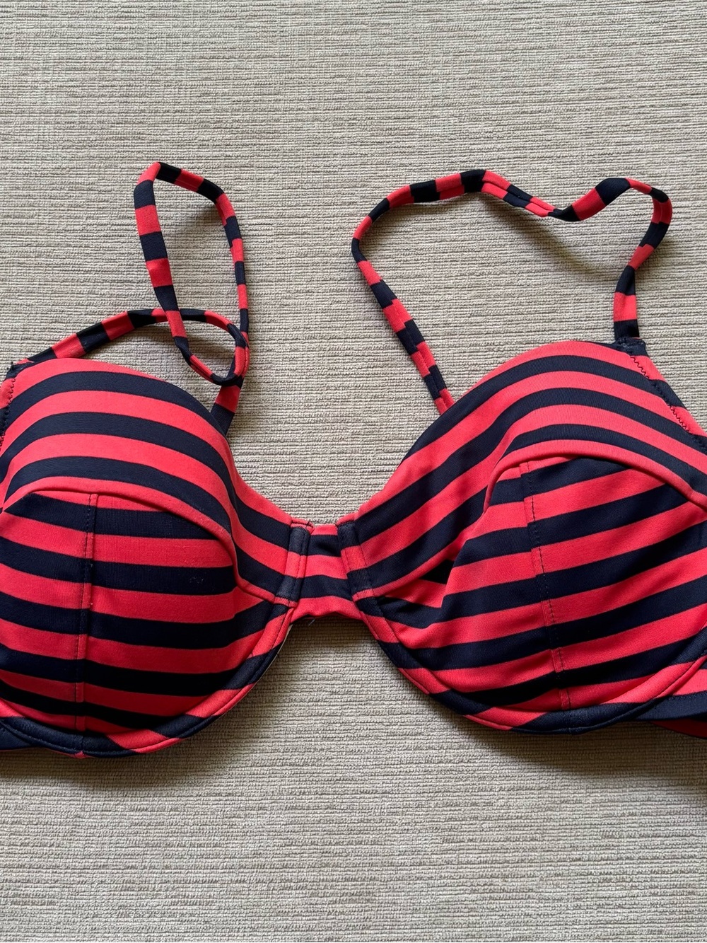 3 J. Crew Underwire Bikini Tops Red and Navy, Green and Navy and Flowered Print
